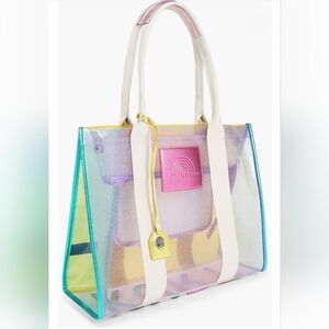 Kurt Geiger Southbank Large Iridescent Vinyl Tote Bag, NWT